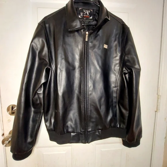 Armani emporio collezione leather jacket sale